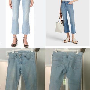 Women Gap 1969 cropped boot jeans light blue wash ankle stretch 27 / 4 soft